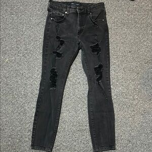 Aeropostale Black Skinny Distressed Jeans